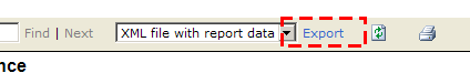 Exporting a report into a selected format.