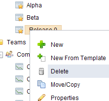 Right-click the work types tree and select Delete.