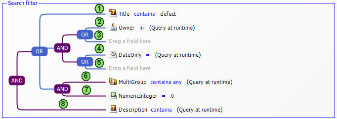 combining results between 1 or ((2 or 3) and (4 or 5)) or (6 and 7)) and 8>