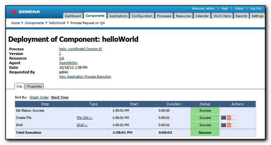 Deployment of Component Pane